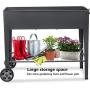 FOYUEE Raised Planter Box with Legs Outdoor Elevated Garden Bed On Wheels for Vegetables Flower Herb Patio