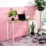 Folding Computer Desk Modern Writing Study Desk Industrial Simple Laptop Table for Home Office Notebook Desk, Oak White