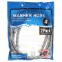 Premium Stainless Steel Washing Machine Hoses, 4 Ft Burst Proof (2 Pack) Red and Blue Striped Water Connection Inlet Supply Lines - Lead Free