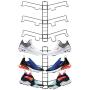 mDesign Modern Metal Shoe Organizer Display & Storage Shelf Rack - Adjustable Shelves Hang & Store Kicks, Running, Basketball, Tennis Shoes - 3 Tier, Each Wall Mount Unit Holds 6 Shoes, 2 Pack, Gray