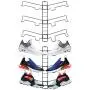 mDesign Modern Metal Shoe Organizer Display & Storage Shelf Rack - Adjustable Shelves Hang & Store Kicks, Running, Basketball, Tennis Shoes - 3 Tier, Each Wall Mount Unit Holds 6 Shoes, 2 Pack, Gray mDesign Modern Metal Shoe Organizer Display & Storage Shelf Rack - Adjustable Shelves Hang & Store Kicks, Running, Basketball, Tennis Shoes - 3 Tier, Each Wall Mount Unit Holds 6 Shoes, 2 Pack, Gray