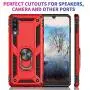 Suordii for Galaxy A01 Case with HD Screen Protector 360 Metal Rotating Ring Kickstand Holder Magnetic Car Mount Armor Heavy Duty Shockproof Case for Samsung Galaxy A01 - Red Suordii for Galaxy A01 Case with HD Screen Protector 360 Metal Rotating Ring Kickstand Holder Magnetic Car Mount Armor Heavy Duty Shockproof Case for Samsung Galaxy A01 - Red