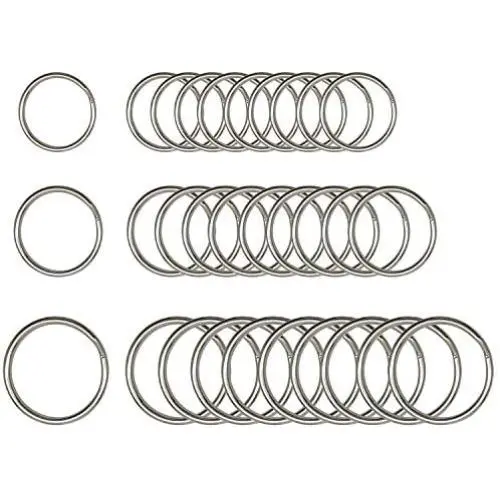 30pcs Key Rings,304 Stainless Steel 3 Sizes Round Key Chain Rings,(Silver, 3/4 Inch, 1 Inch and 1.25 Inch) 30pcs Key Rings,304 Stainless Steel 3 Sizes Round Key Chain Rings,(Silver, 3/4 Inch, 1 Inch and 1.25 Inch)