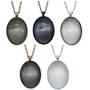 Julie Wang 10 Sets Mixed Oval Pendant Tray Bezel Blank Kit with Glass Cabochon and Chain for Jewelry Making Necklace 40x30mm