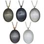 Julie Wang 10 Sets Mixed Oval Pendant Tray Bezel Blank Kit with Glass Cabochon and Chain for Jewelry Making Necklace 40x30mm