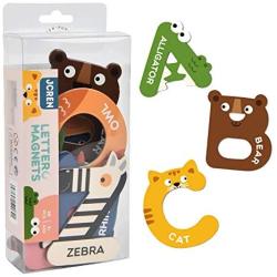 JCREN Jumbo Magnetic Letters Animals Alphabet Toys,Fridge Magnets Stick Colorful Paper ABC Alphabet Uppercase Toy Set Preschool Learning Spelling Refrigerator for 3 4 5 Year Old Toddler Kids Boy Girl