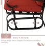Oakmont Outdoor Loveseat Patio Swing Rocking Glider 2 Seats Metal Furniture Set (Red)