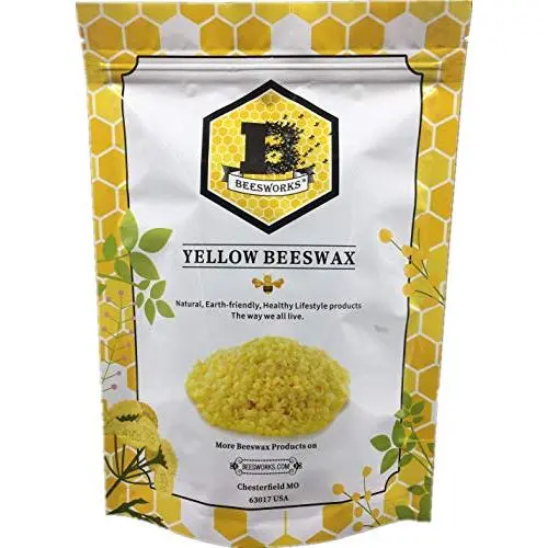 Beesworks Beeswax Pellets, Yellow, 1lb-Cosmetic Grade-Triple Filtered Beeswax.
