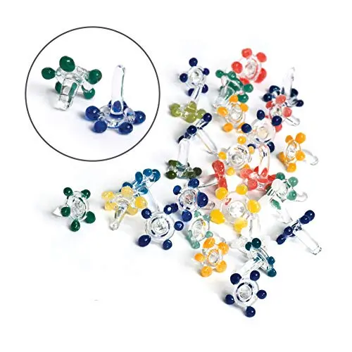 Small Glass Daisy Flower Beads, Premium Quality Hand Blown Glass Stem Filters (25+5 Pack) Small Glass Daisy Flower Beads, Premium Quality Hand Blown Glass Stem Filters (25+5 Pack)