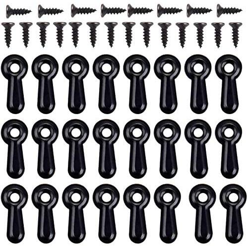 100 Pieces Frame Picture Turn Button and 100 Pieces Screws for Hanging Pictures, Photos, Drawing (Black)