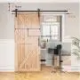 SMARTSTANDARD 6.6ft Heavy Duty Sturdy Sliding Barn Door Hardware Kit -Smoothly and Quietly -Easy to install -Includes Step-By-Step Installation Instruction Fit 36''-40'' Wide Door Panel (I Shape Hanger)