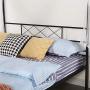 VECELO Metal Canopy Netting Bed Frame, Strong Firm Support & Easy Set up Structure/No Box Spring Needed (Black, Queen)