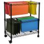 Oceanstar 2-Tier Metal Rolling File Cart, Black