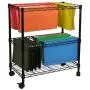 Oceanstar 2-Tier Metal Rolling File Cart, Black