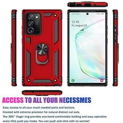 Yerebel Galaxy Note 20 Ultra Case 2020 6.9 inch, [Military Grade] [Metal Ring][Magnetic Support] Defender Heavy Duty Armor Cover for Samsung Galaxy Note 20 Ultra (red)