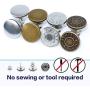 8 Pcs Button Pins for Jeans, 17mm No Sew Jean Button Replacement Fashion Adjustable Instant Pants Button Pins Metal Clips for Crafts DIY Extend or Reduce Any Pants Waist