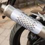 Cobella Universal Motorcycle Metal Exhaust Heat Shield Silver Straight Pattern Heel Guard Exhaust Muffler Pipe Cover