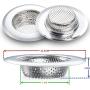 Fengbao 2PCS Kitchen Sink Strainer - Stainless Steel, Large Wide Rim 4.5'' Diameter
