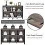 FATORRI Rustic 6 Cube Storage Organizer with Shelf, Wood and Metal Cubby Bookcase, Industrial Horizontal Bookshelf (Walnut Brown, 47 Inch)