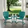 Crosley Furniture KO10012TU Ridgeland Retro Metal 3-Piece Seating Set with 2 Chairs and Side Table, Turquoise Crosley Furniture KO10012TU Ridgeland Retro Metal 3-Piece Seating Set with 2 Chairs and Side Table, Turquoise