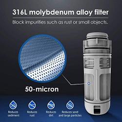 Waterdrop Backwash Spin Down Sediment Filter - Whole House Pre-Filtration System, 50-Micron, 1'' MNPT + 3/4'' FNPT, Traps Rust, Dust, Sand, BPA Free, Heavy Duty 316L Molybdenum Alloy Build