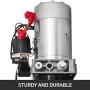 Mophorn Single Acting Hydraulic Pump 12V DC Hydraulic Power Unit 3.75 Gallon Dump Trailer Pump Steel Hydraulic Power Unit (Steel, 15 Quart/Single Acting)