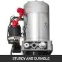 Mophorn Single Acting Hydraulic Pump 12V DC Hydraulic Power Unit 3.75 Gallon Dump Trailer Pump Steel Hydraulic Power Unit (Steel, 15 Quart/Single Acting)