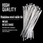 100pcs Stainless Steel Exhaust Wrap Multi-Purpose Locking Cable Metal Zip Ties 11.8 inches 100pcs Stainless Steel Exhaust Wrap Multi-Purpose Locking Cable Metal Zip Ties 11.8 inches
