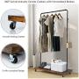 Tangkula Industrial Pipe Style Rolling Garment Rack Clothes Rack with Wood Shelf, Heavy Duty 2 in 1 Clothes Stand Rack with Lockable Casters, Anti-Slip Stoppers for Laundry Room (Black & Rustic Brown)