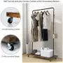 Tangkula Industrial Pipe Style Rolling Garment Rack Clothes Rack with Wood Shelf, Heavy Duty 2 in 1 Clothes Stand Rack with Lockable Casters, Anti-Slip Stoppers for Laundry Room (Black & Rustic Brown)