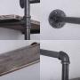 Industrial Pipe Shelving Wall Mounted,48in Rustic Metal Floating Shelves,Steampunk Real Wood Book Shelves,Wall Shelf Unit Bookshelf Hanging Wall Shelves,Farmhouse Kitchen Bar Shelving(2 Tier)