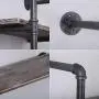 Industrial Pipe Shelving Wall Mounted,48in Rustic Metal Floating Shelves,Steampunk Real Wood Book Shelves,Wall Shelf Unit Bookshelf Hanging Wall Shelves,Farmhouse Kitchen Bar Shelving(2 Tier)