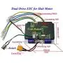 Nimbus 24V/36V Single/Dual Drive ESC for Hub Motor & Upgrade 2.4G Remote Control with Aluminum Heat Sink and Metal Push Button Switch for DIY Electric Skateboard Longboard
