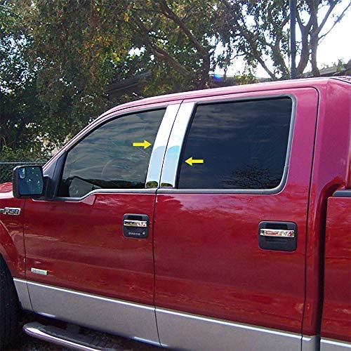 Made in USA! Compatible with 2004-2014 Lincoln Mark LT/Ford F150 4PC Stainless Steel Chrome Pillar Post