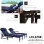 LOKATSE HOME Outdoor Patio Chaise Lounge Chair with Adjustable Backrest and Arms Metal Lounger Furniture All Weather, Blue