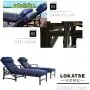 LOKATSE HOME Outdoor Patio Chaise Lounge Chair with Adjustable Backrest and Arms Metal Lounger Furniture All Weather, Blue LOKATSE HOME Outdoor Patio Chaise Lounge Chair with Adjustable Backrest and Arms Metal Lounger Furniture All Weather, Blue