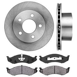 CRK11367 FRONT 280 mm Premium OE 5 Lug [2] Brake Disc Rotors + [4] Metallic Brake Pads