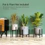 Mkono Plant Stand - EXCLUDING Plant Pot, Mid Century Modern Tall Metal Pot Stand Indoor Flower Potted Plant Holder Plants Display Rack, Fits Up to 12 Inch Planter, Black