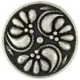 Bezelry 12 Pieces Flower Swirl Antique Silver Metal Shank Buttons 18mm (11/16 inch)