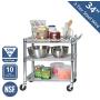 Seville Classics 3-Tier UltraDurable Commerical-Grade Heavy-Duty NSF-Certified Service Utility Storage Cart, 33.75'' W, Chrome