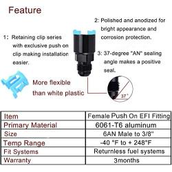 EVIL ENERGY 6AN Male Flare To 3/8'' SAE Quick-Disconnect Female Push-On EFI Fitting Aluminum