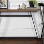 Walker Edison Anastiasia Urban Industrial Metal Wrap Entry Table, 46 Inch, Brown Reclaimed Barnwood