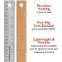 Breman Precision Stainless Steel 36 Inch Metal Rulers - Straight Edge Rulers with Inch and Metric Graduations for School Office Engineering Woodworking - Flexible with Non Slip Cork Base