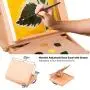Falling in Art Beechwood Tabletop Easel Set with 12 Tubes Acrylic Paints, Canvas Panels, Brushes, Palette – 24 Pieces Acrylic Artist Painting Tools Kit for Adults, Beginners, Kids