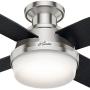 Hunter Fan Company 59243 Hunter Dempsey Indoor Low Profile Ceiling Fan with LED Light and Remote Control, 44'', Brushed Nickel Hunter Fan Company 59243 Hunter Dempsey Indoor Low Profile Ceiling Fan with LED Light and Remote Control, 44'', Brushed Nickel