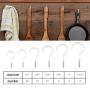ASTARON 70 Pcs Mutli-Size Vinyl Coated Cup Hooks Metal Screw-in Hooks for Hanging Coffee Cup Plant, White