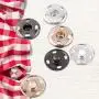 rosenice Sew On Snaps Buttons Metal Snaps Fasteners Press Studs Buttons 50 Sets Brass Fasteners DIY Craft Accessory (15mm-Silver)