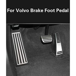 For VOLVO XC60 Accessories 2018-2020 Aluminum Automatic Transmission Non-Slip Metal Rubber Fuel Brake Foot Car Gas Pedal Cover Set Kit 3pcs