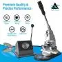Button Maker Badge Making Machine 58mm (2¼ inch) | Heavy Duty Circle Cutter Punch Press | 1,000 Circle Button 58MM (2¼ inch) Parts - Metal Badge Button Shell & Pin Back | All-in-One Complete DIY