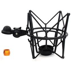 Weymic Wms-1 Black Universal Microphone Shock Mount for B-Spark Mic, Atr2500-usb,Metal Construction with Stand Arm Adapter